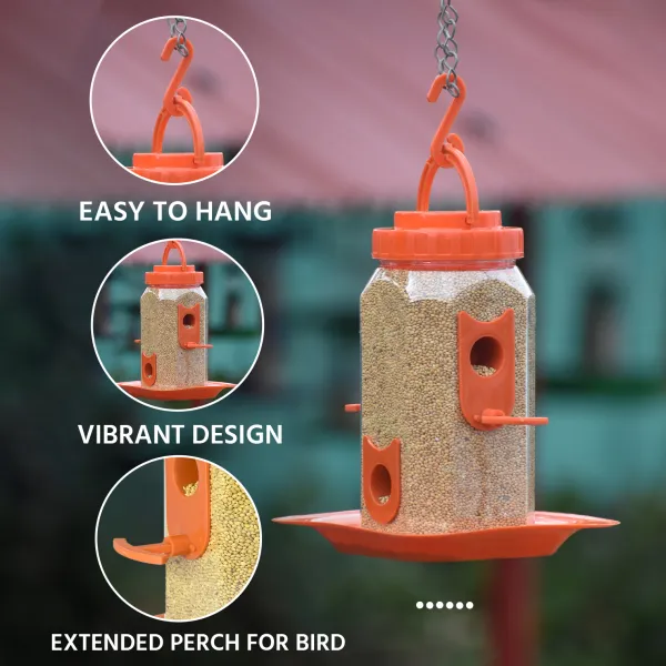 Small Hexagon Shape Bird Feeder (Pack Of 2)